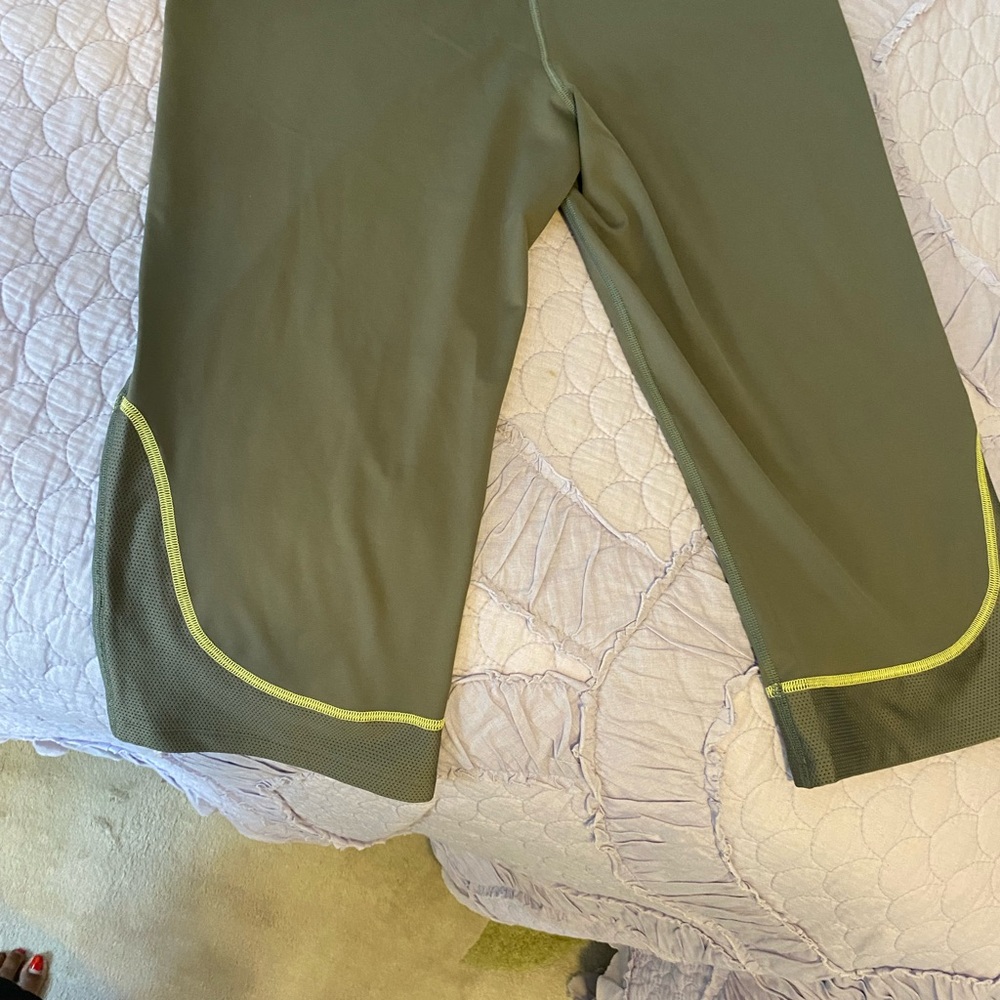 Fila Gray Capris with Yellow Trim